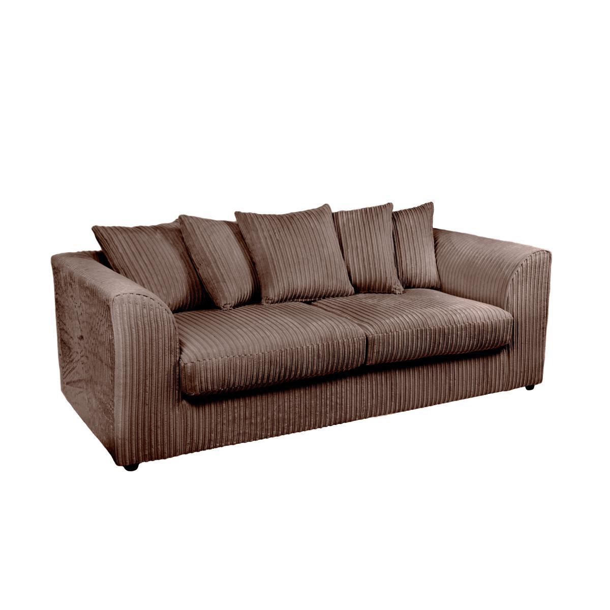 Blake Jumbo Cord 3 Seater Sofa Chocolate (Brown) – image 3