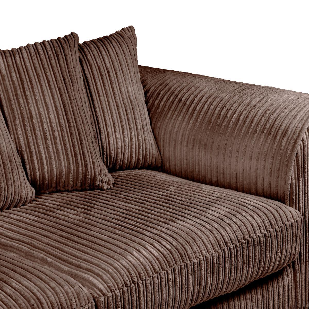 Blake Jumbo Cord 3 Seater Sofa Chocolate (Brown) – image 6
