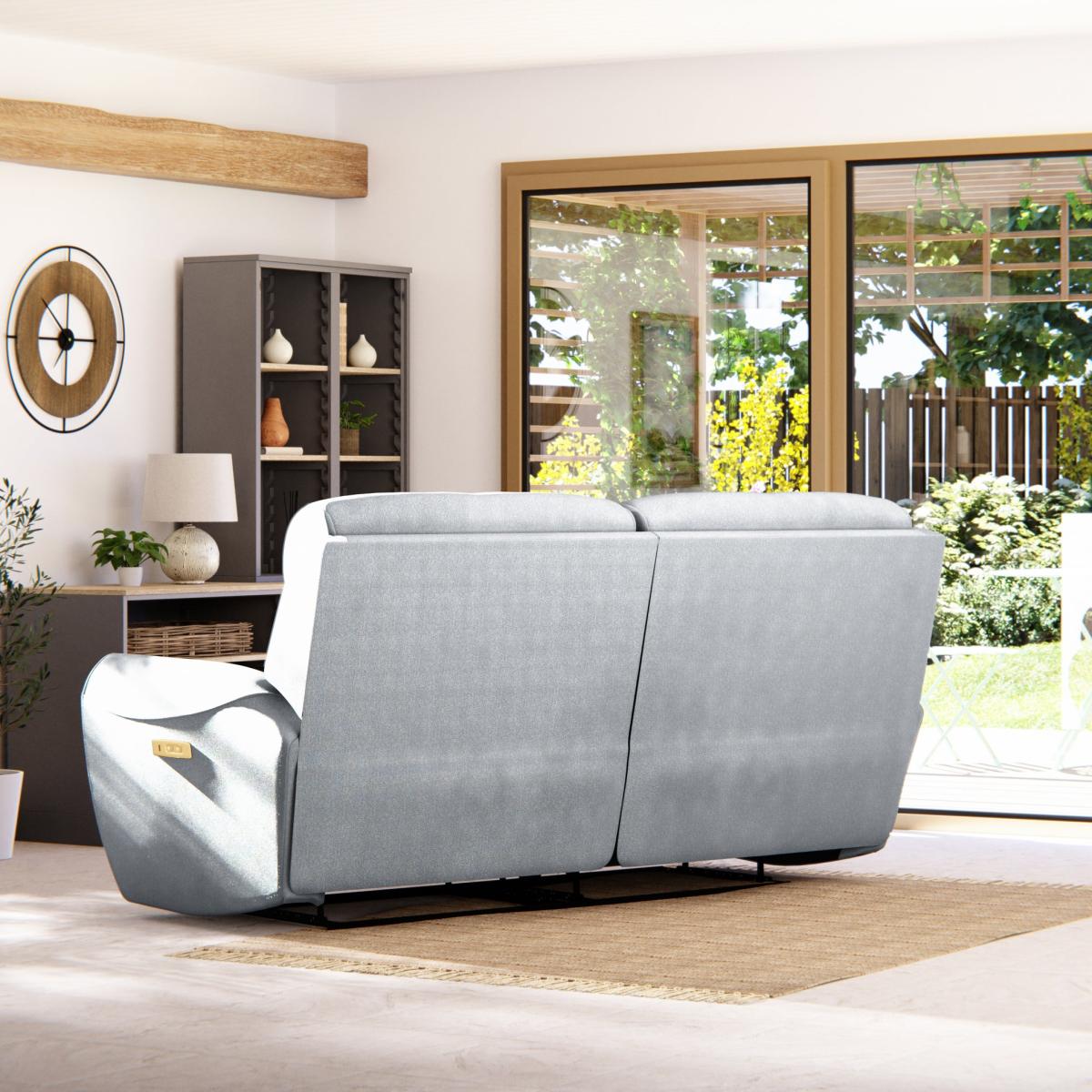 Wareham 3 Seater Power Recliner Sofa Chenille Sky – image 5