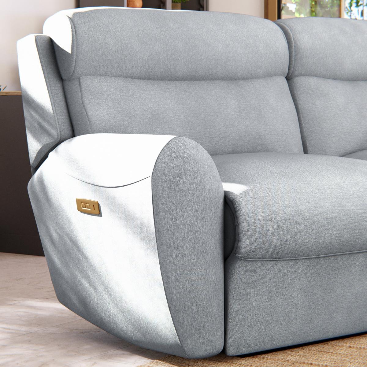 Wareham 3 Seater Power Recliner Sofa Chenille Sky – image 6