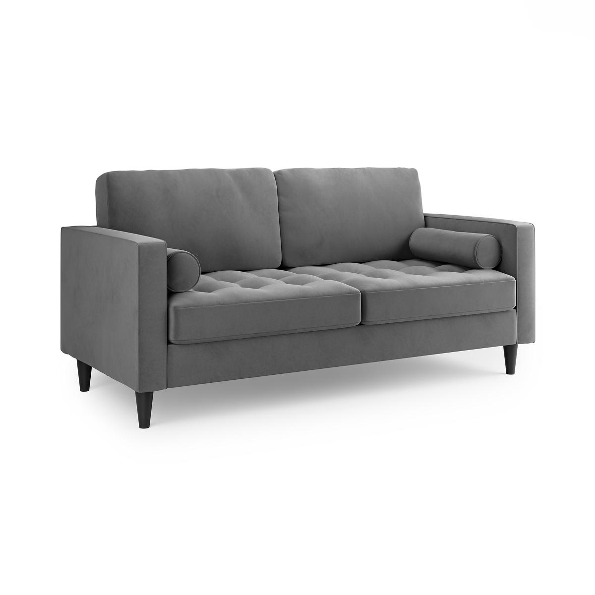 Zoe Velvet 3 Seater Sofa Bed Grey – image 2