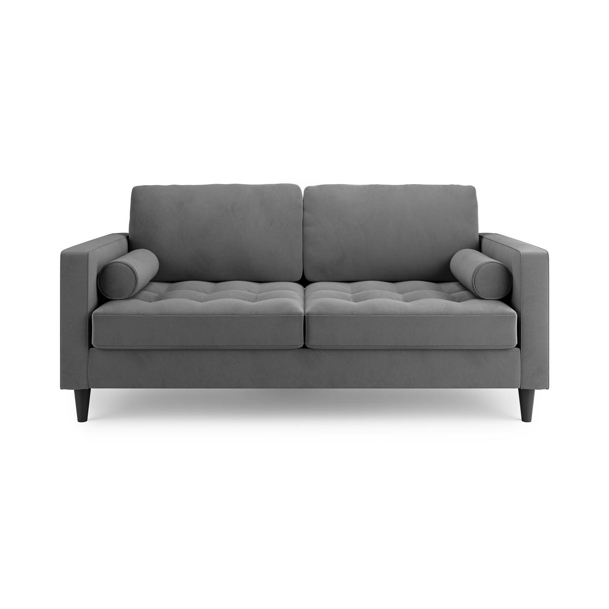 Zoe Velvet 3 Seater Sofa Bed Grey – image 3