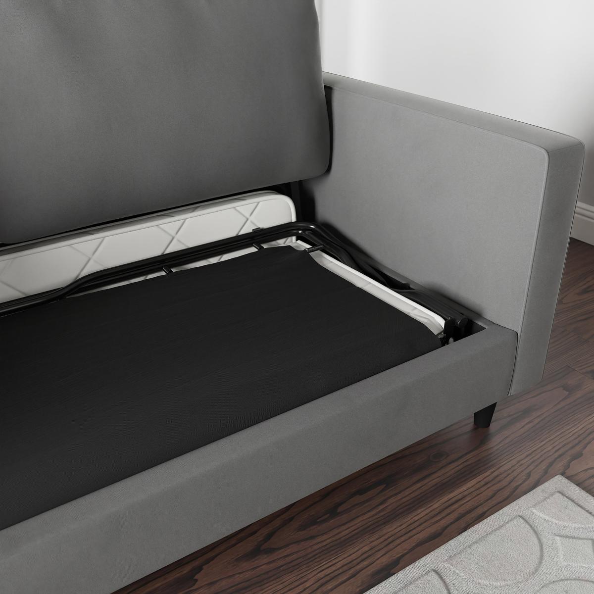 Zoe Velvet 3 Seater Sofa Bed Grey – image 6