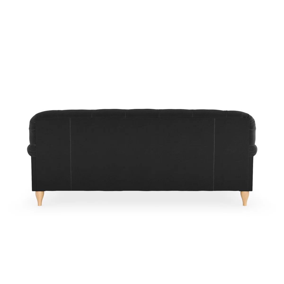 Canterbury Luxury Velvet 3 Seater Sofa Luxury Velvet Black – image 5