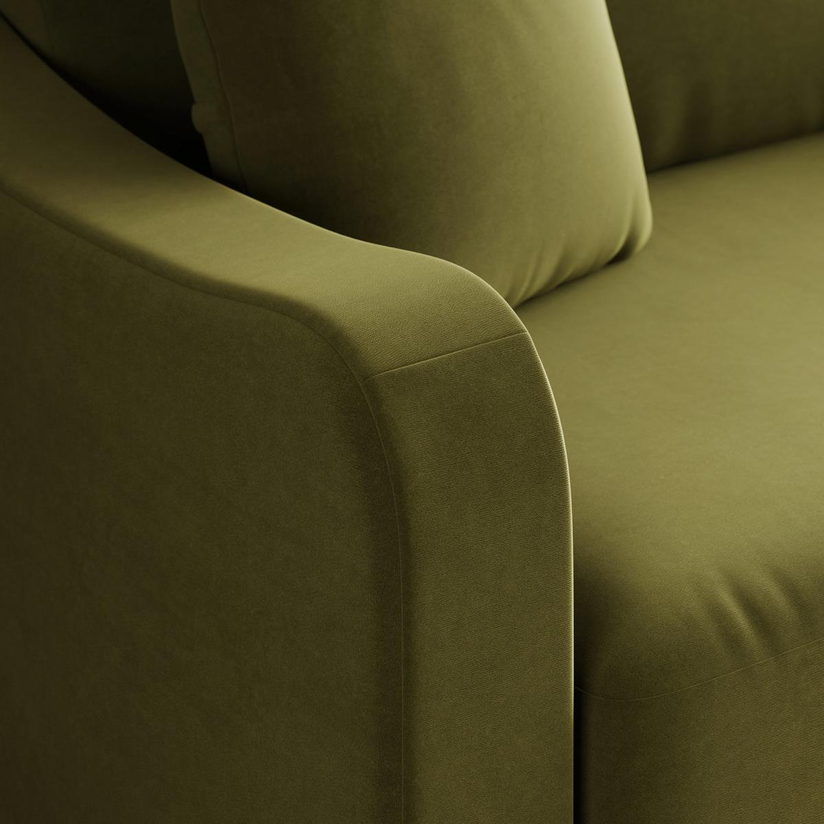 Ellison Velvet 3 Seater Sofa Velvet Olive – image 3