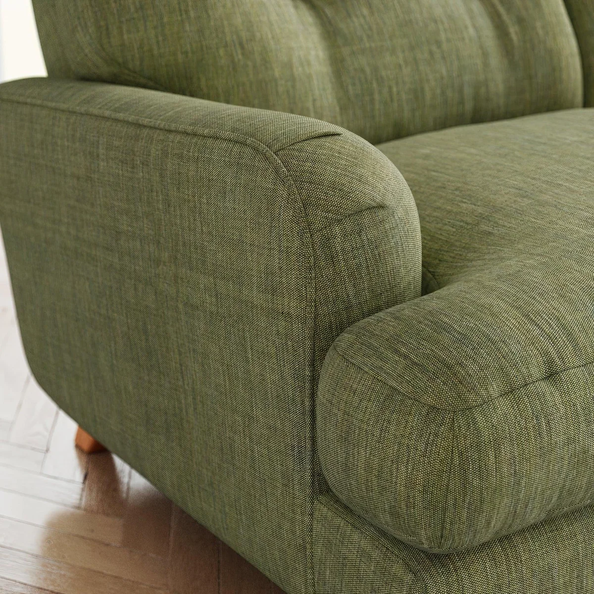 Martha Faux Linen 3 Seater Sofa Slub Faux Linen Green – image 5