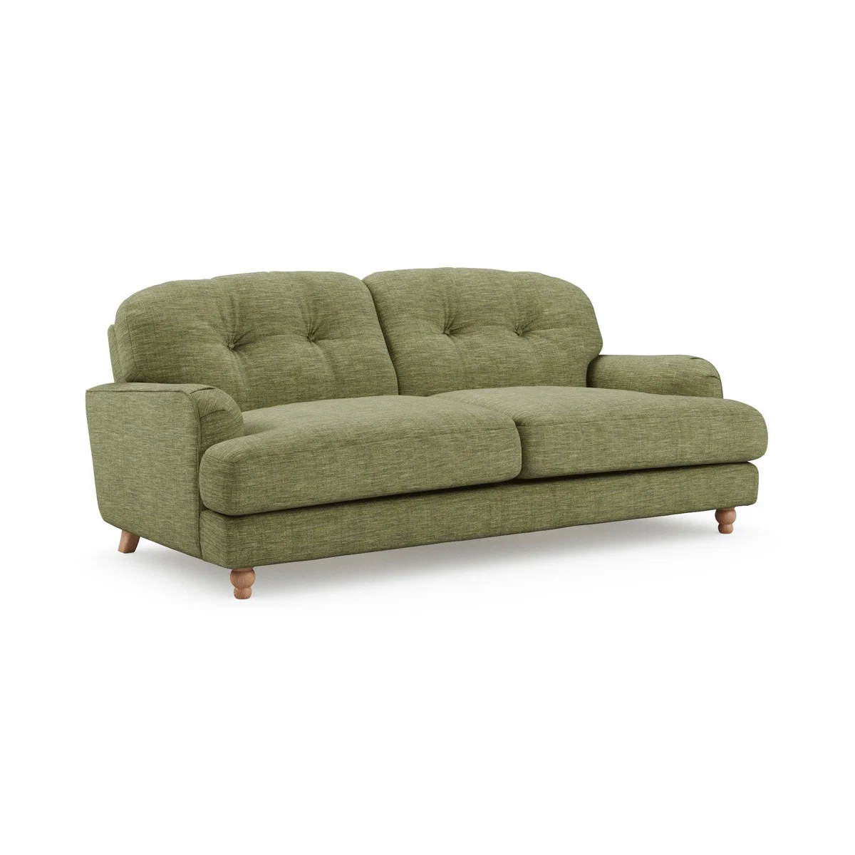 Martha Faux Linen 3 Seater Sofa Slub Faux Linen Green – image 6