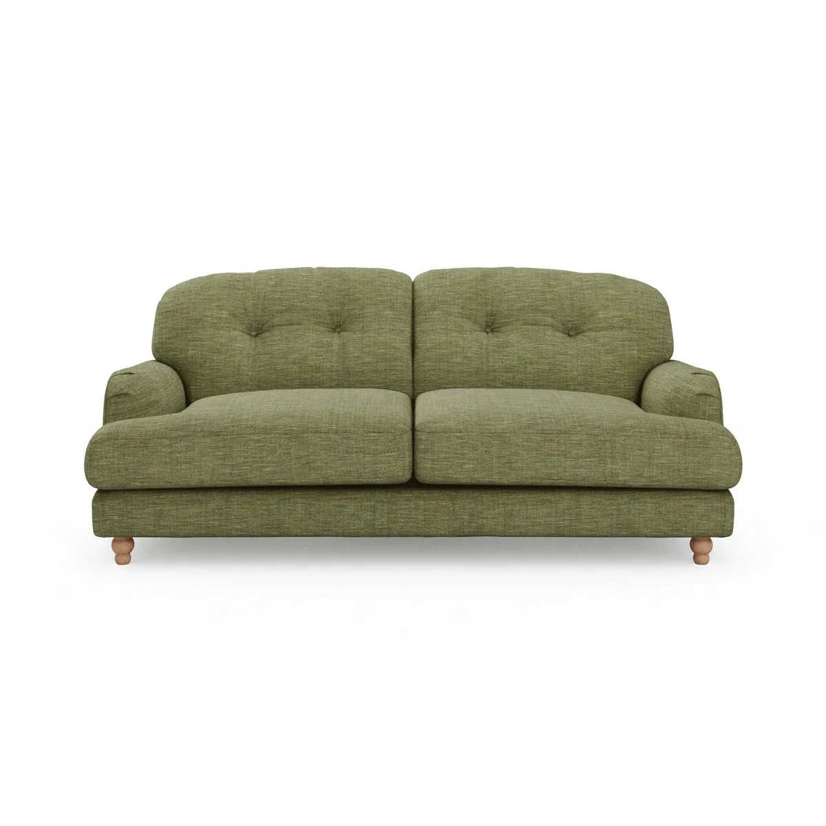 Martha Faux Linen 3 Seater Sofa Slub Faux Linen Green – image 7