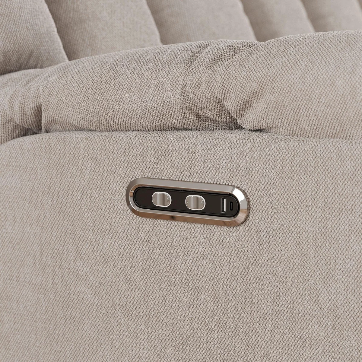 Spencer Chenille Power Recliner 3 Seater Sofa, Natural Natural – image 4