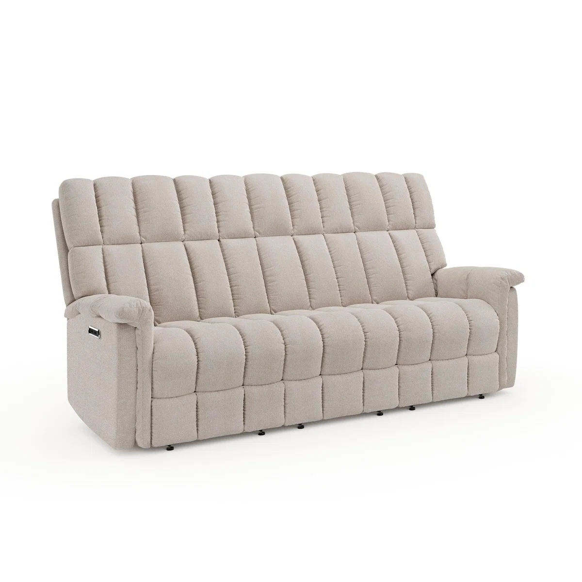 Spencer Chenille Power Recliner 3 Seater Sofa, Natural Natural – image 6