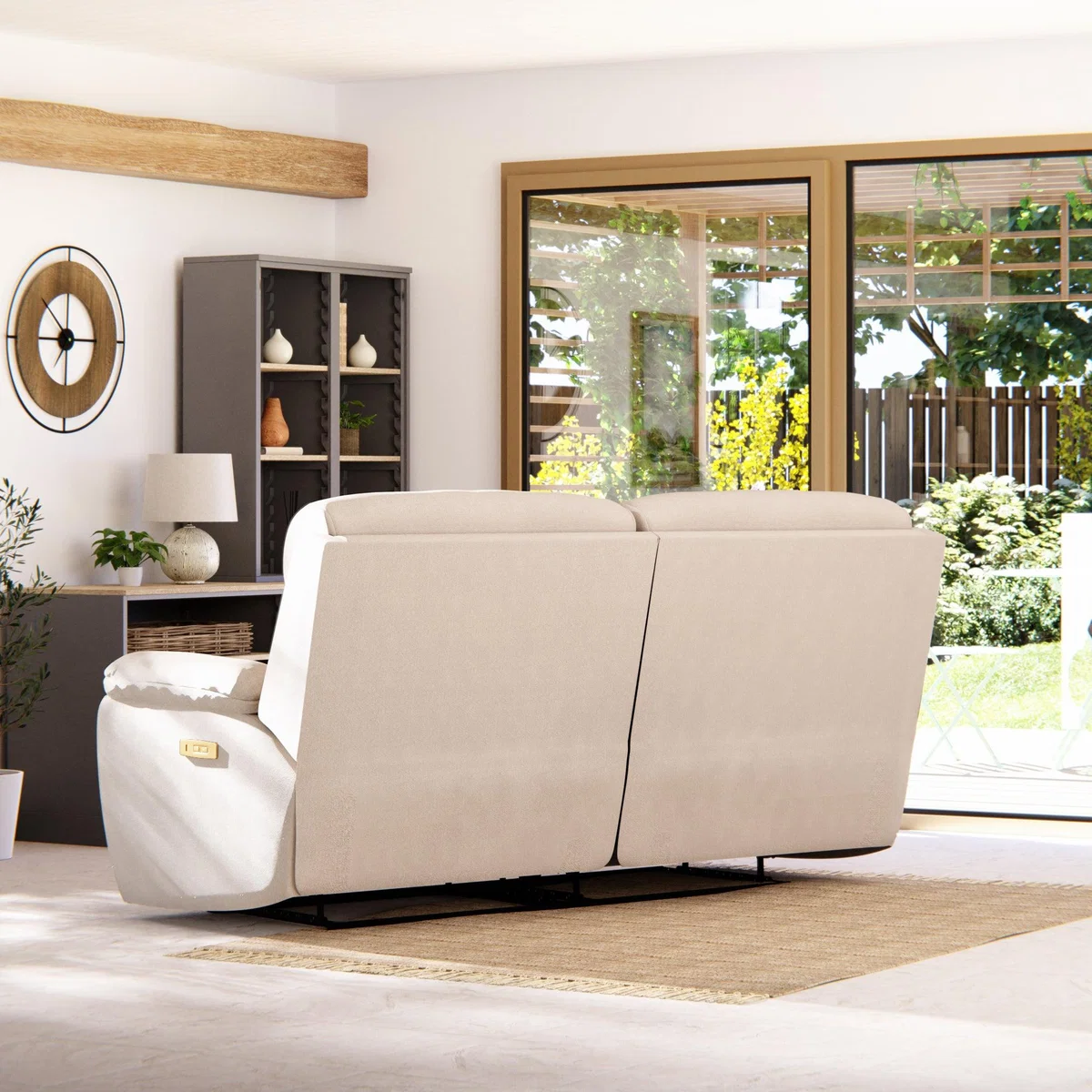 Abbotsbury 3 Seater Power Recliner Sofa Chenille Sand – image 5