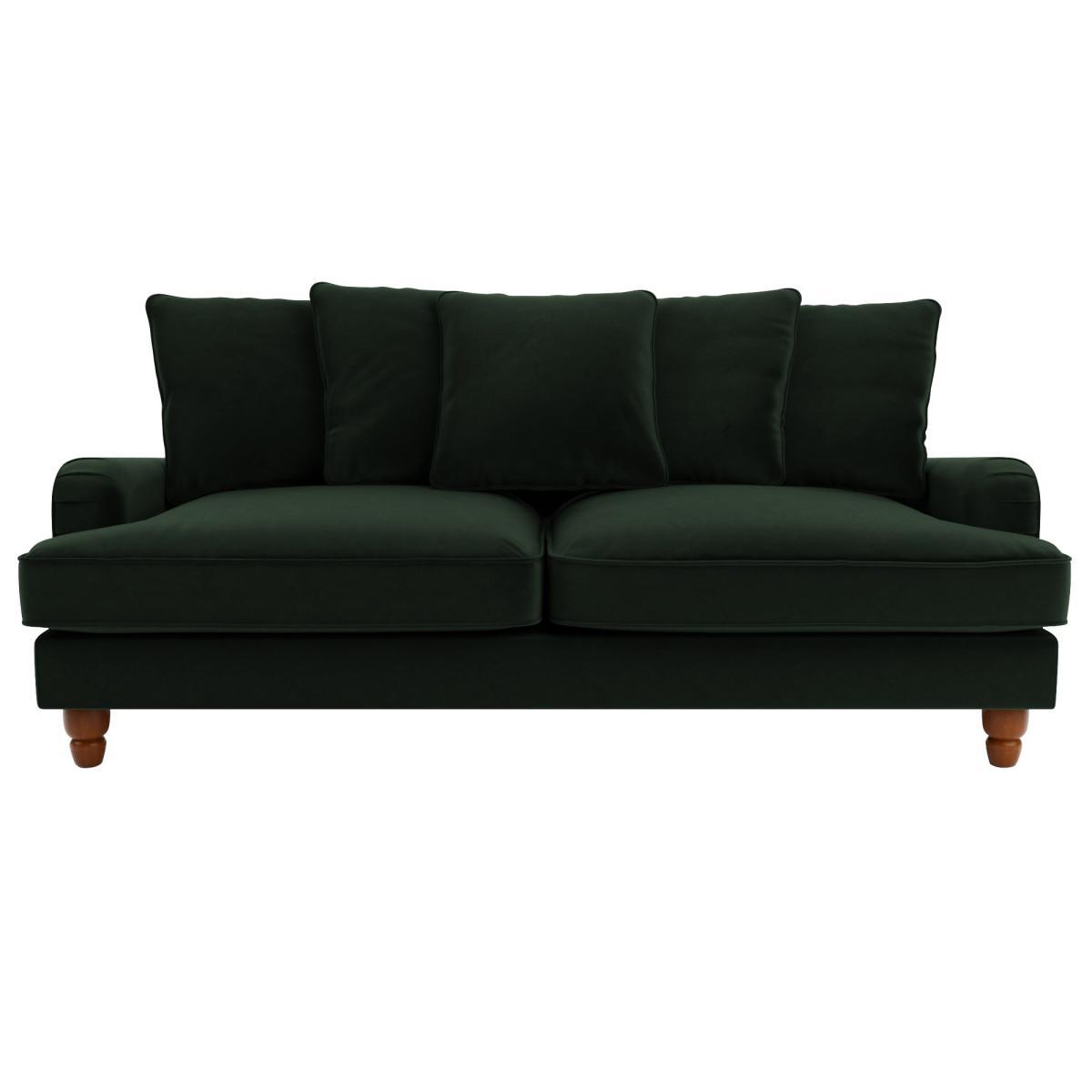 Beatrice Velvet Scatter Back 3 Seater Sofa Bottle (Green) – image 2