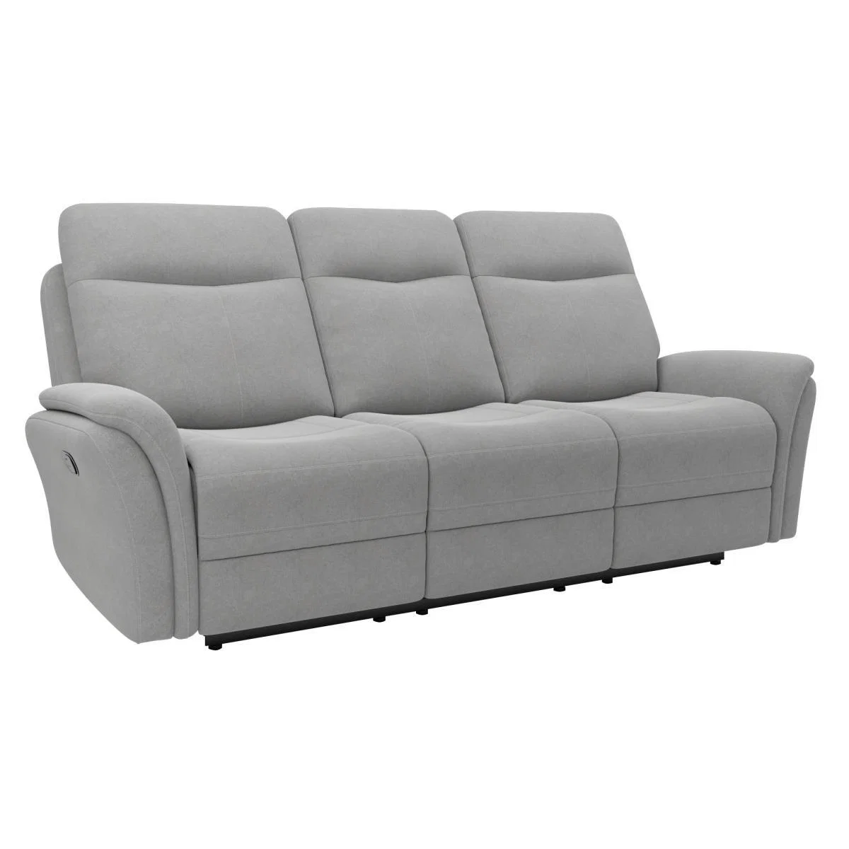 Monte Chenille Reclining 3 Seater Sofa Light Grey – image 2