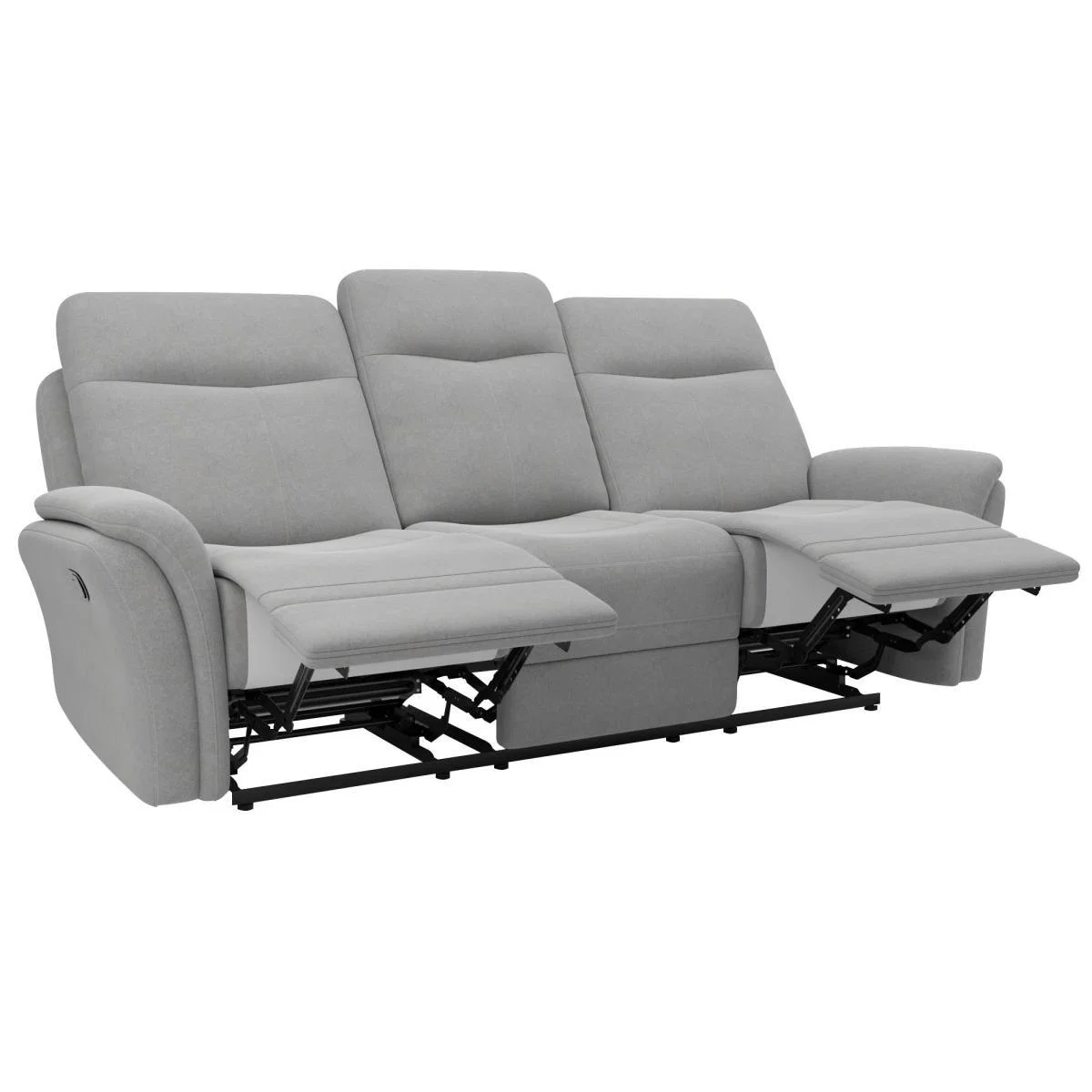 Monte Chenille Reclining 3 Seater Sofa Light Grey – image 3
