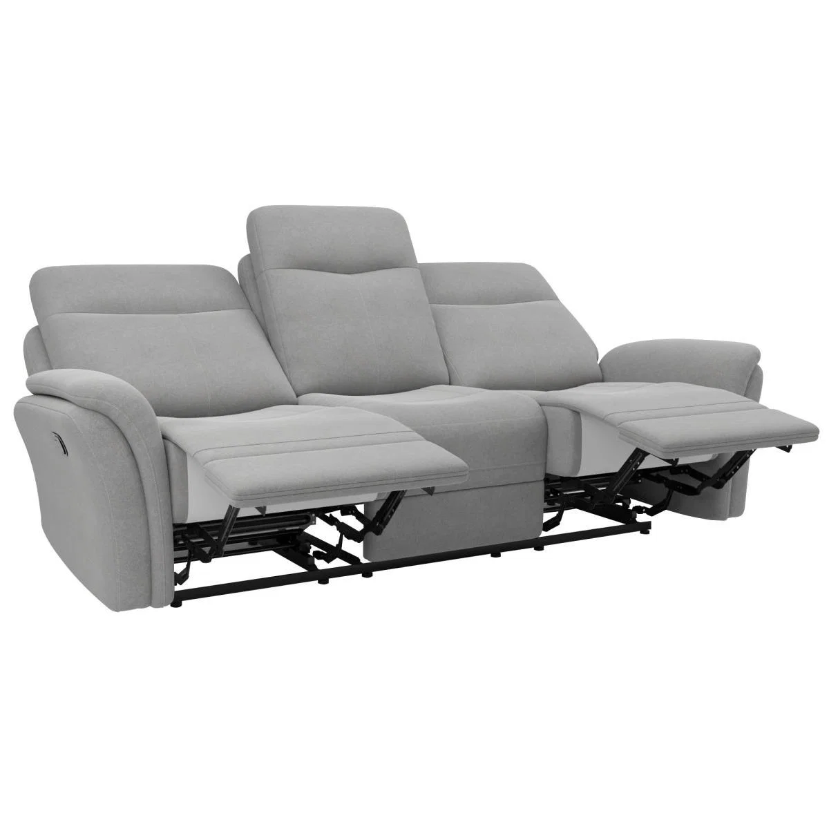 Monte Chenille Reclining 3 Seater Sofa Light Grey – image 4