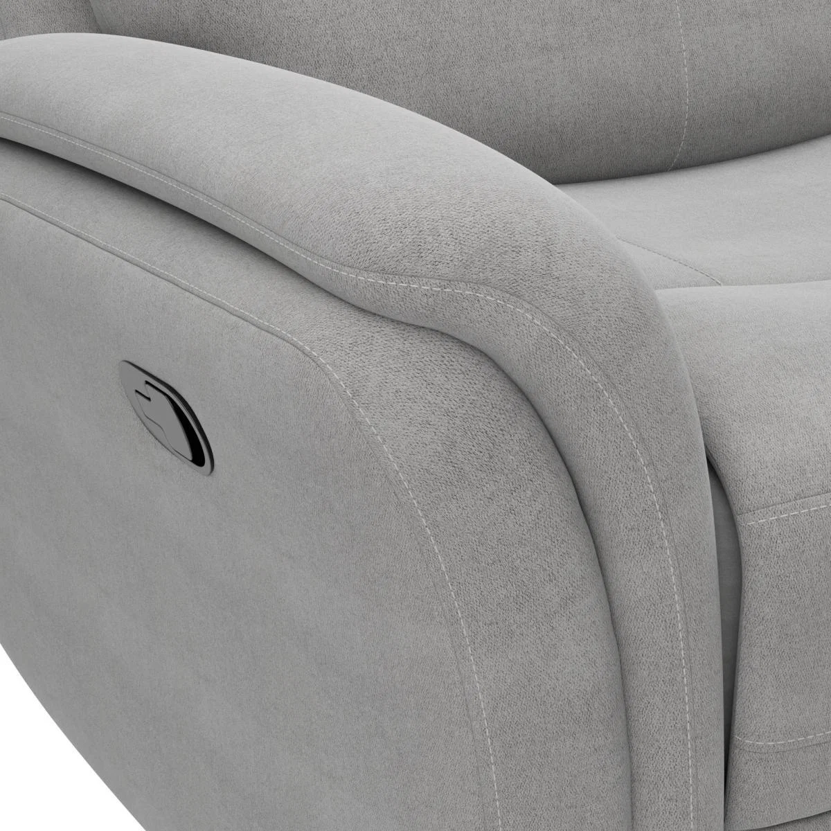 Monte Chenille Reclining 3 Seater Sofa Light Grey – image 6