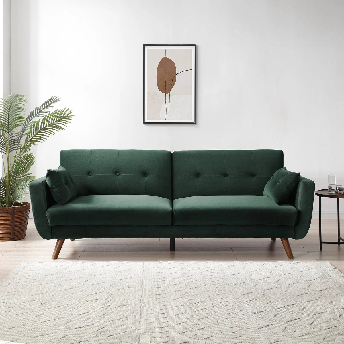 Bobby Velvet 3 Seater Sofa Bed Green – image 2