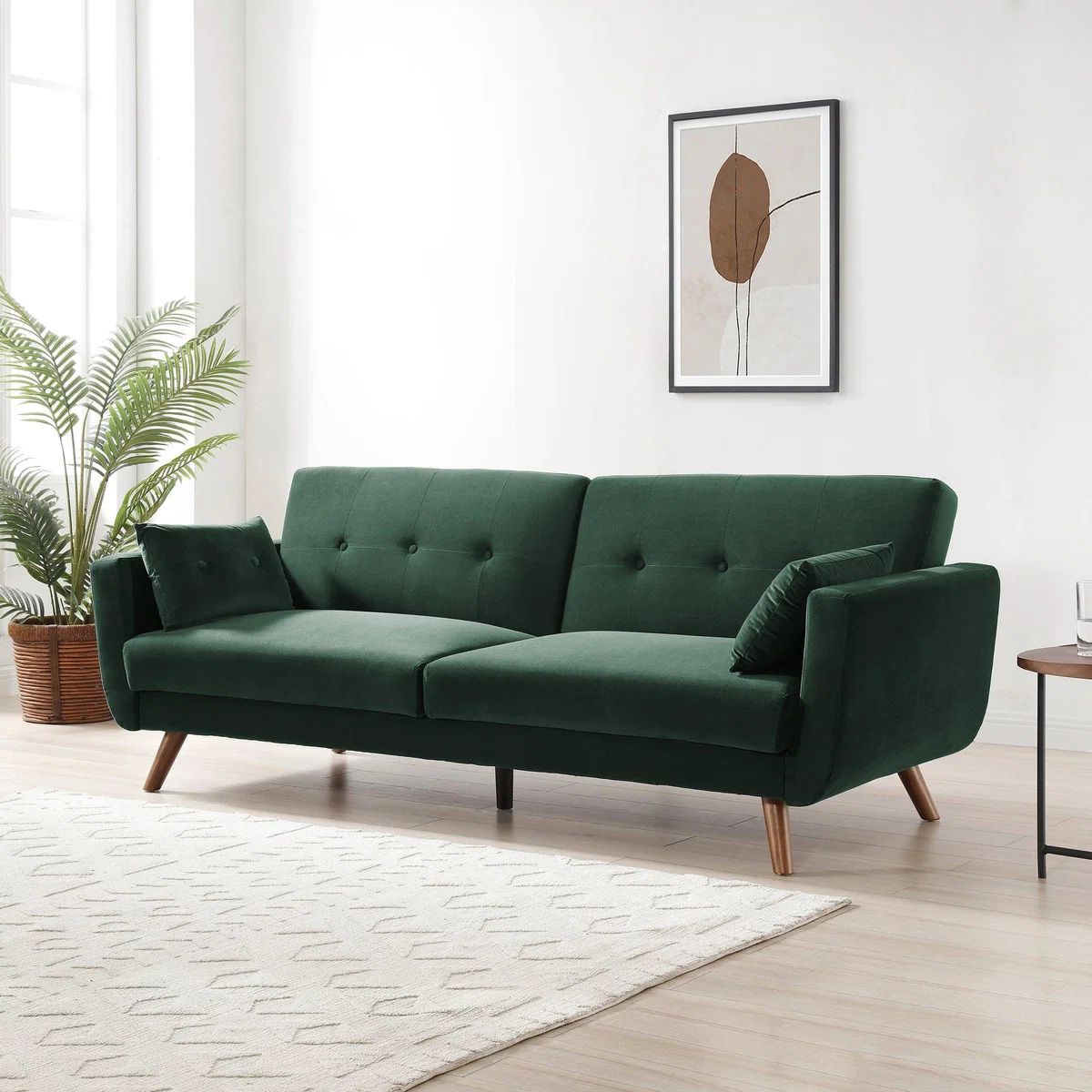 Bobby Velvet 3 Seater Sofa Bed Green – image 3
