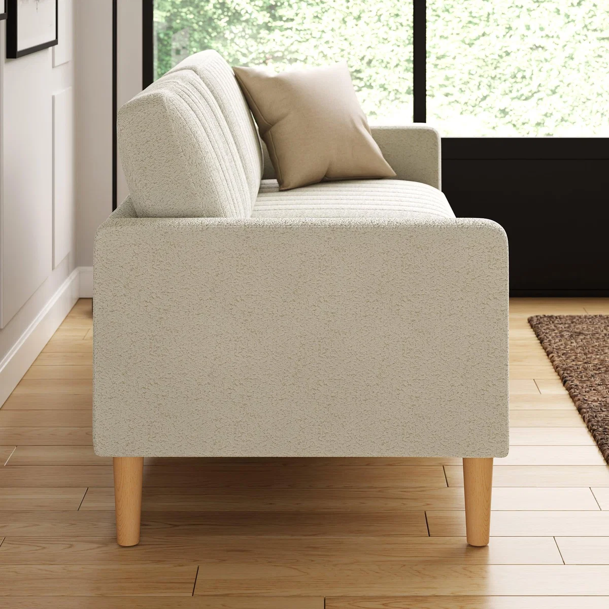 Jacob Pleated Cosy Chenille 3 Seater Sofa Jacob Chenille Ivory – image 3