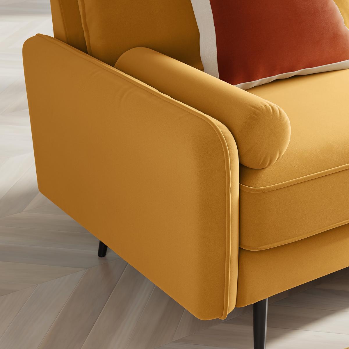 Cassie 3 Seater Velvet Sofa Gold – image 2