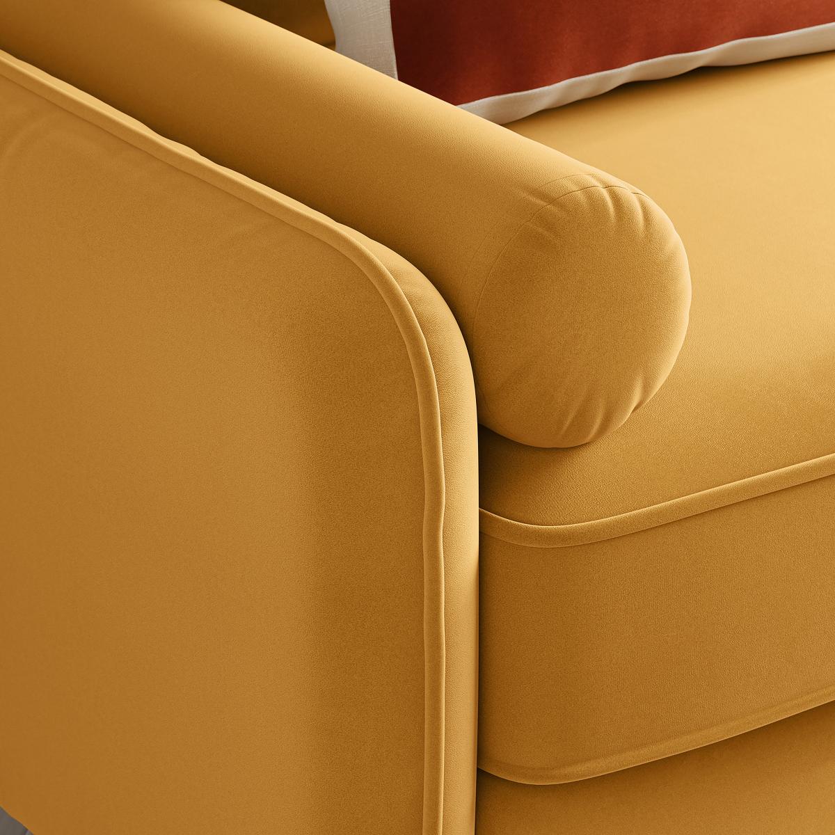 Cassie 3 Seater Velvet Sofa Gold – image 3