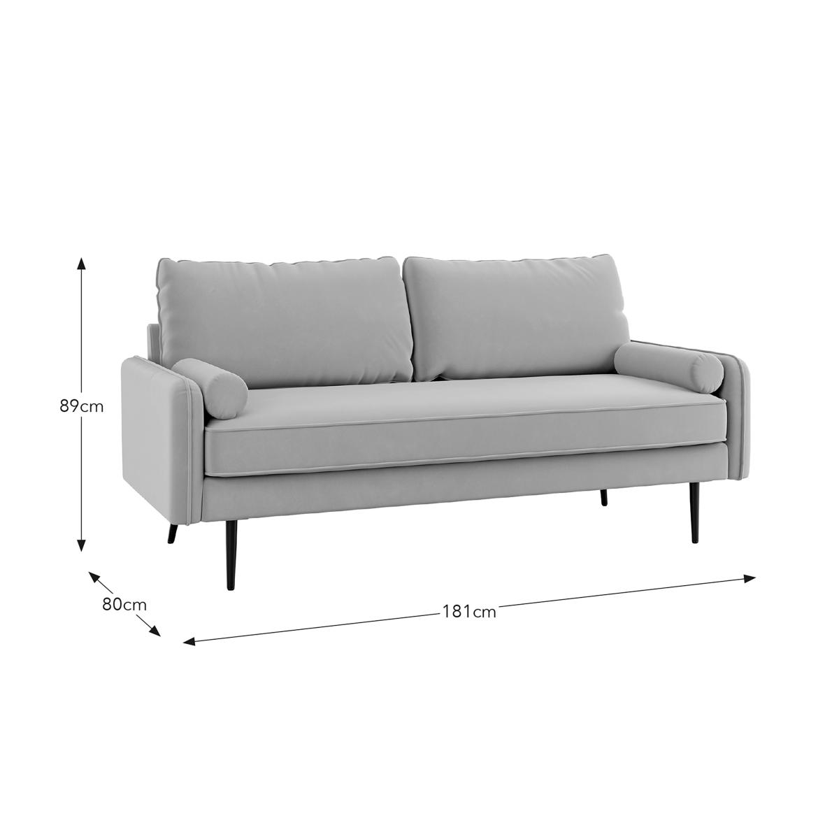 Cassie 3 Seater Velvet Sofa Gold – image 7
