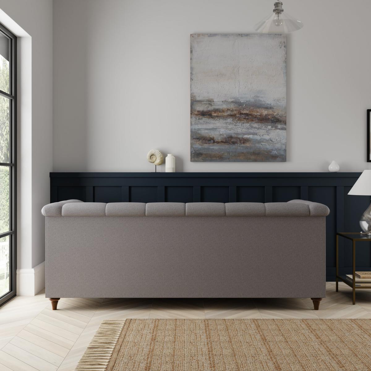 Chesterfield Soft Texture 3 Seater Sofa Soft Texture Grey – image 4