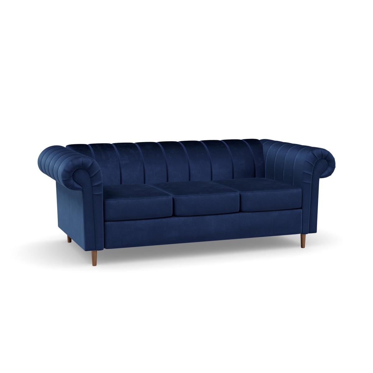 Chesterfield Velvet 3 Seater Sofa Navy – image 5