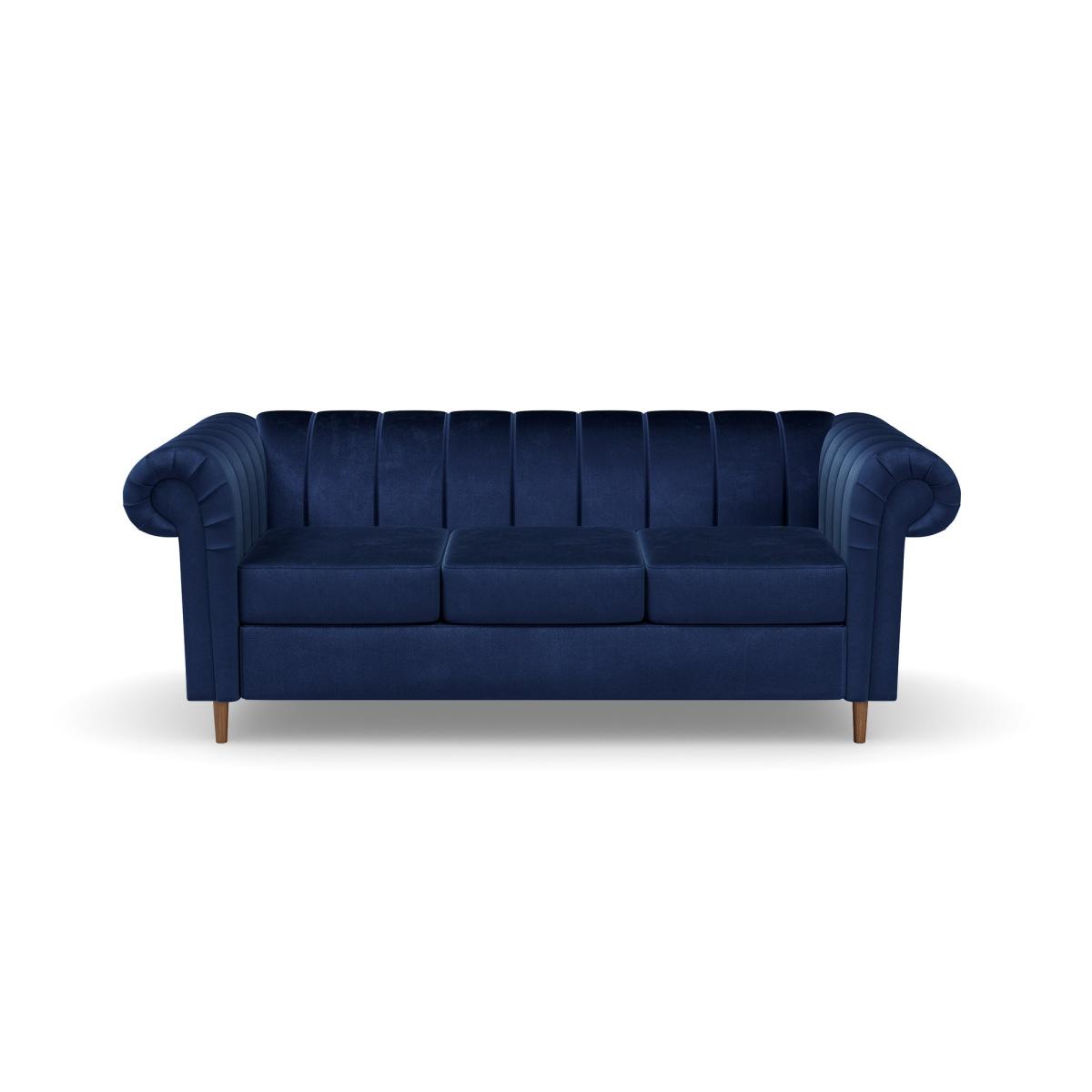Chesterfield Velvet 3 Seater Sofa Navy – image 6