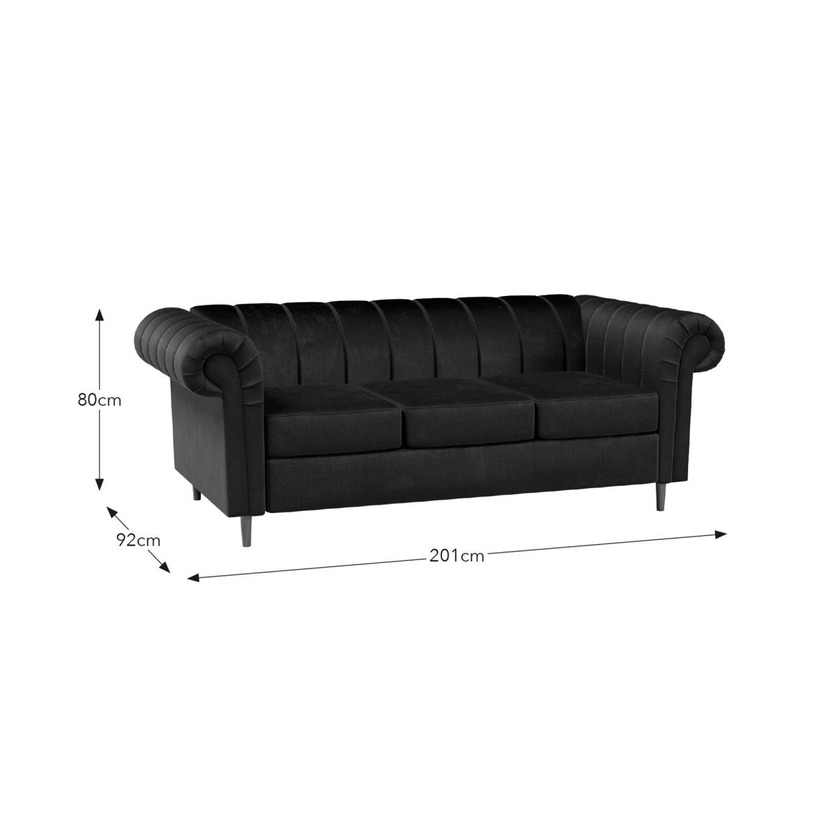 Chesterfield Velvet 3 Seater Sofa Navy – image 7