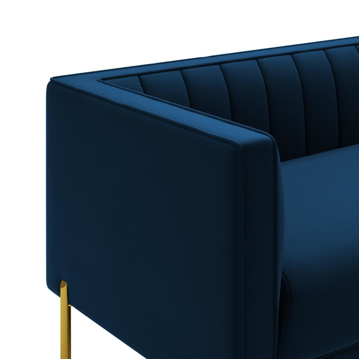 Bellamy Luxe Velvet 3 Seater Sofa Luxe Navy – image 7