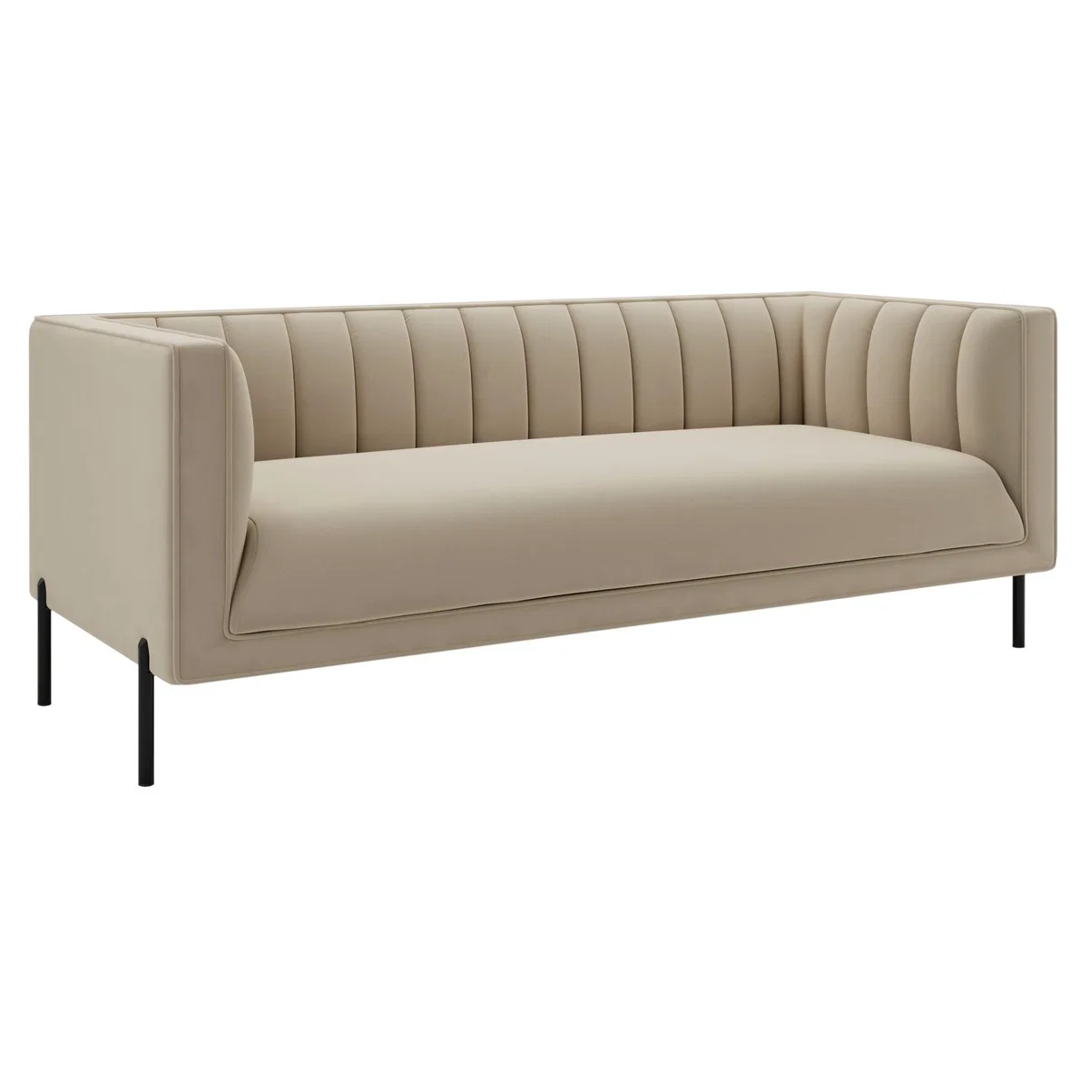 Bellamy Luxe Velvet 3 Seater Sofa Sandstone – image 2