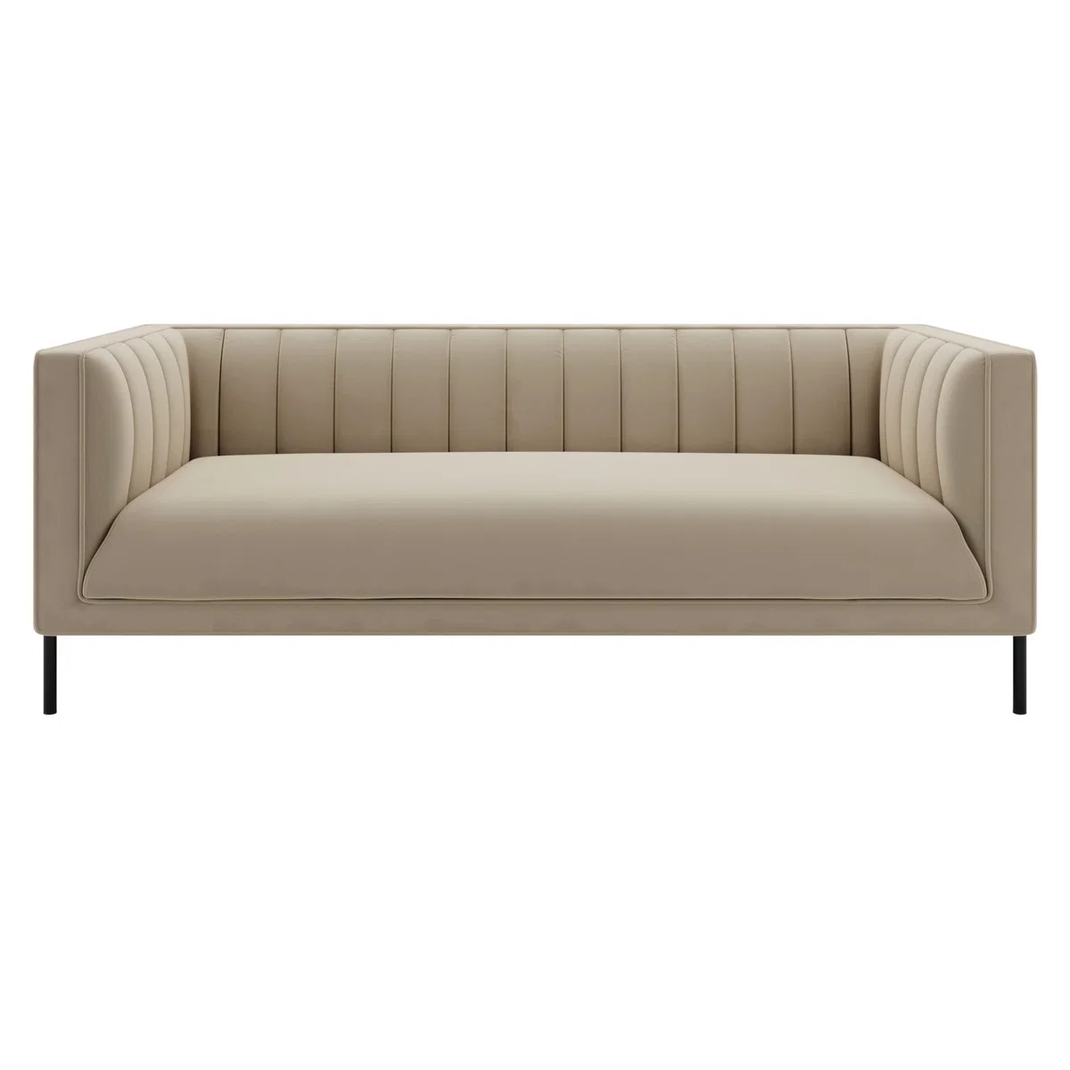 Bellamy Luxe Velvet 3 Seater Sofa Sandstone – image 3