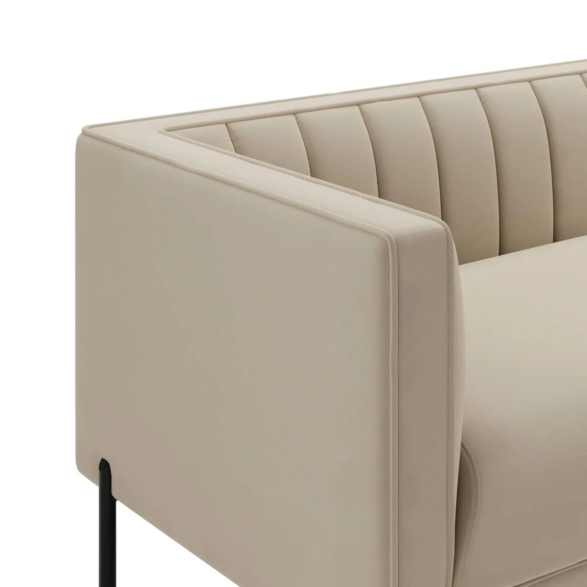 Bellamy Luxe Velvet 3 Seater Sofa Sandstone – image 7