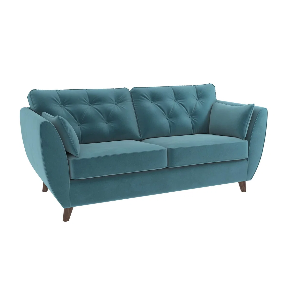 Dalston Velvet 3 Seater Sofa Teal (Blue) – image 2
