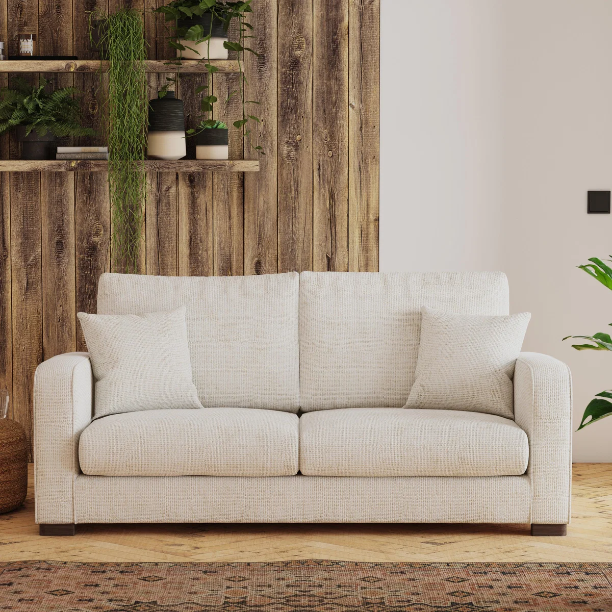 Carson Chunky Chenille 3 Seater Sofa Pebble – image 1