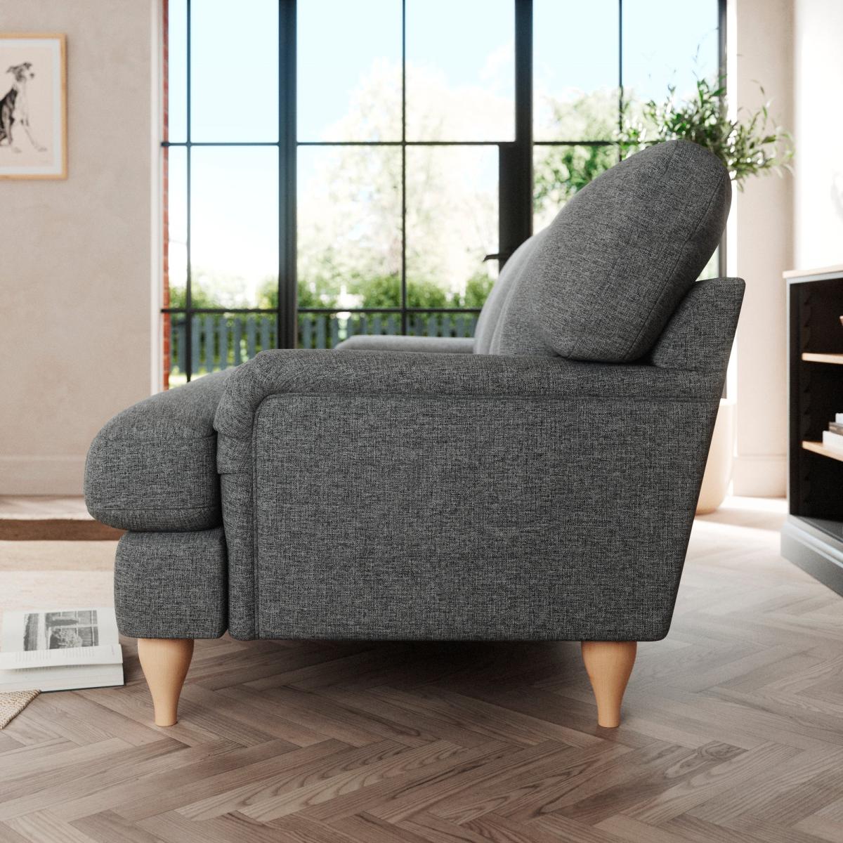 Darwin 3 Seater Sofa Tonal Weave Charcoal – image 3