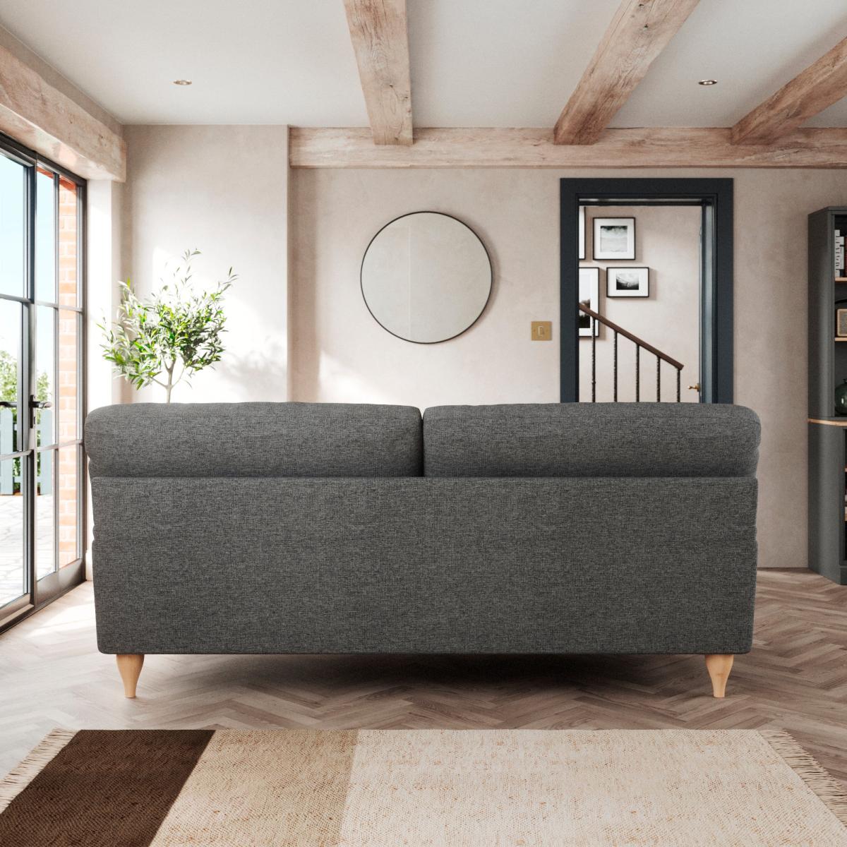 Darwin 3 Seater Sofa Tonal Weave Charcoal – image 4