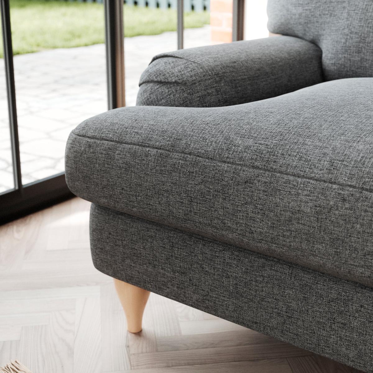 Darwin 3 Seater Sofa Tonal Weave Charcoal – image 5