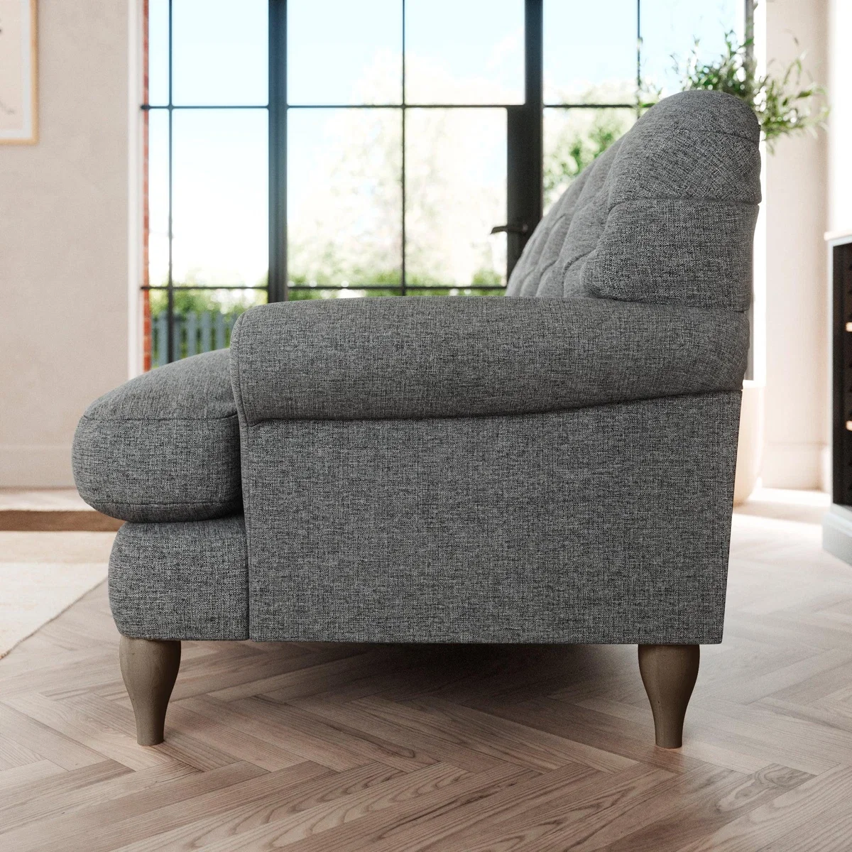 Canterbury 3 Seater Sofa Tonal Weave Charcoal – image 3