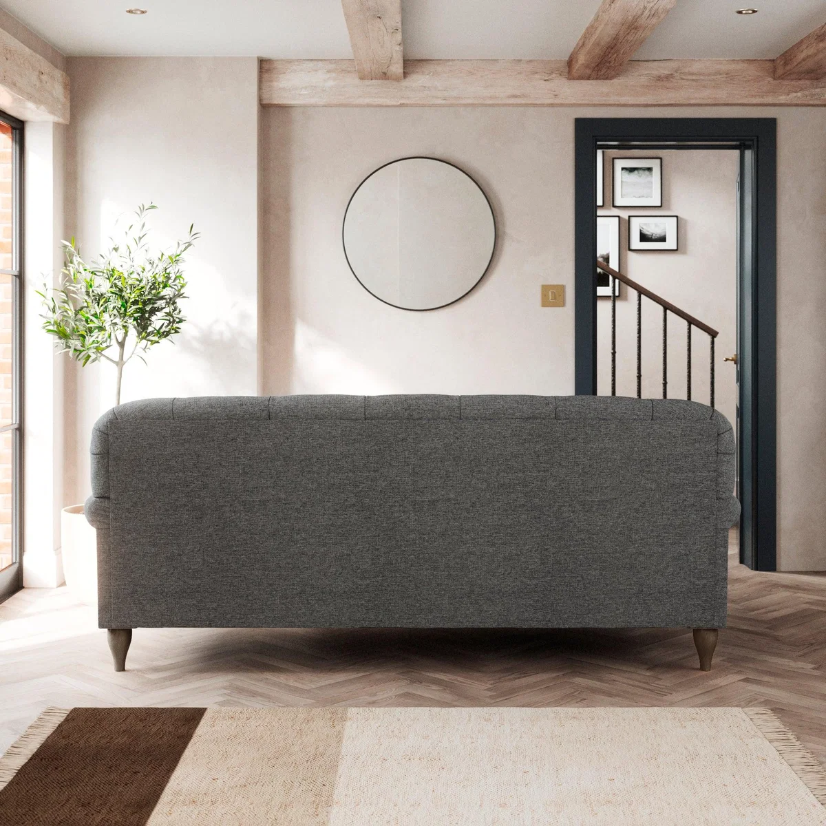 Canterbury 3 Seater Sofa Tonal Weave Charcoal – image 4