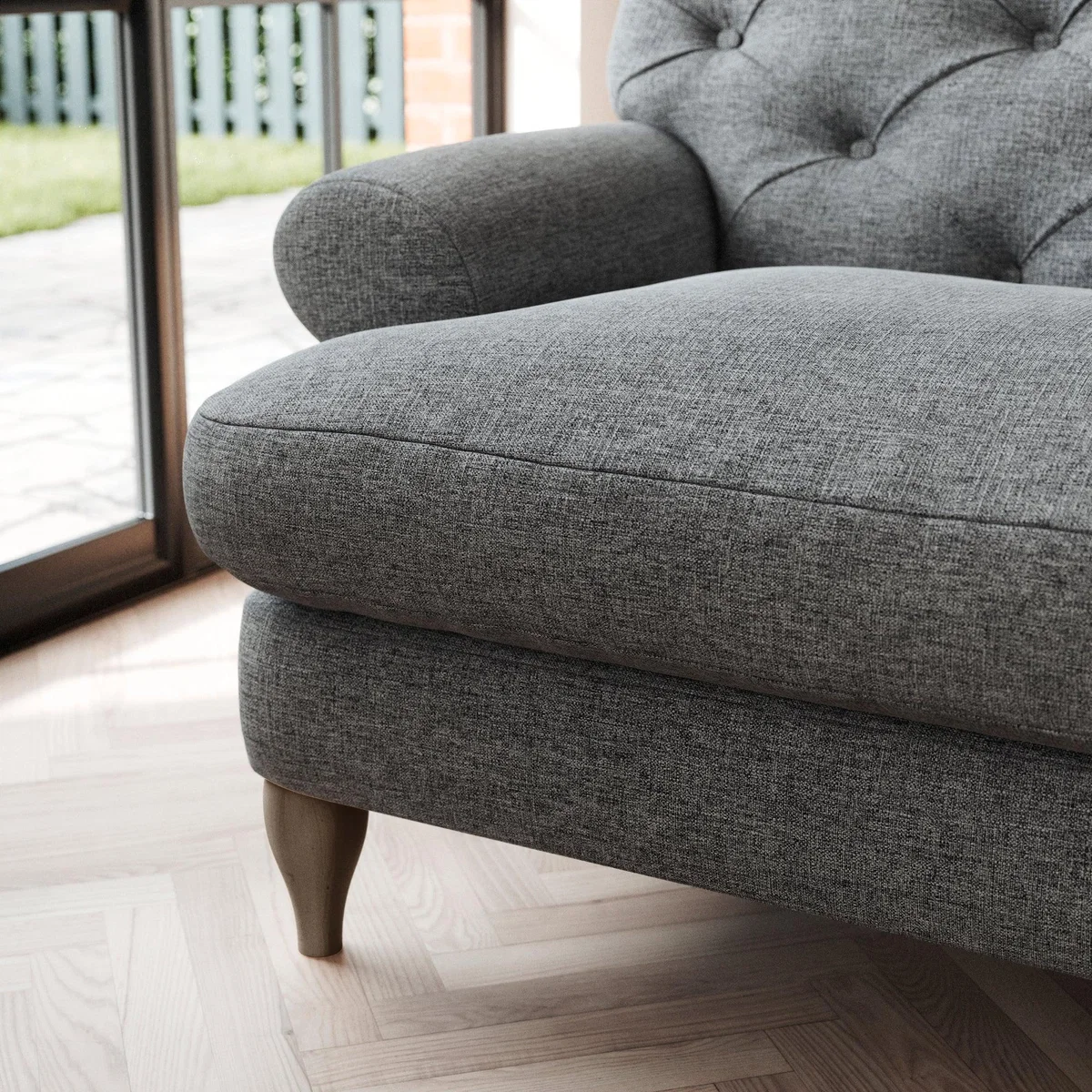Canterbury 3 Seater Sofa Tonal Weave Charcoal – image 5