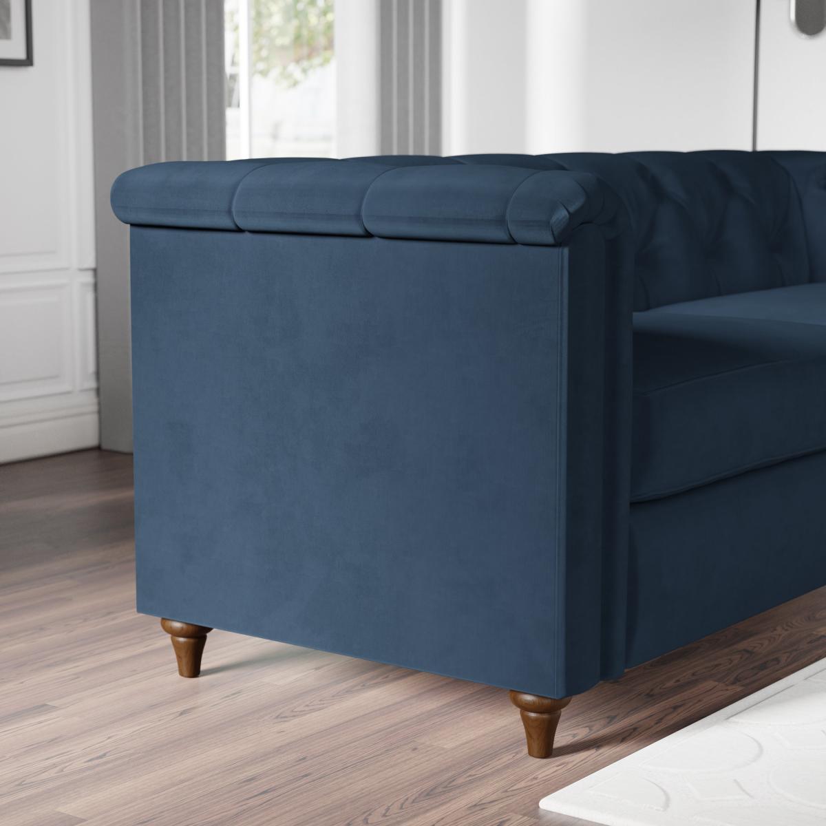 Chesterfield Opulent Velvet 3 Seater Sofa Navy Blue – image 3