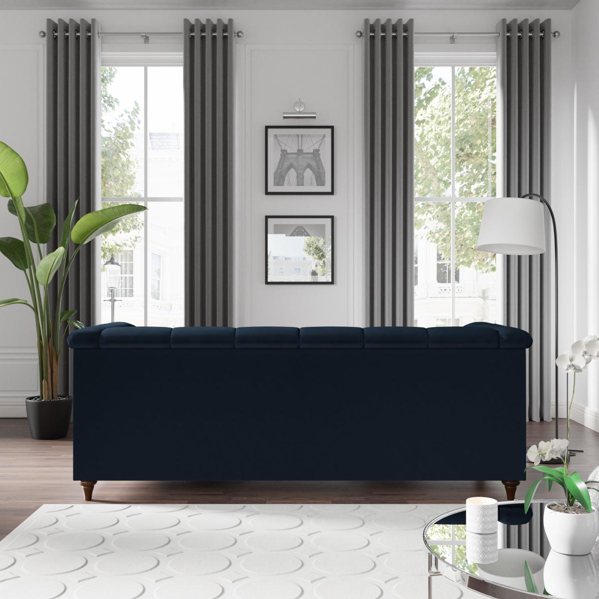 Chesterfield Opulent Velvet 3 Seater Sofa Navy Blue – image 4