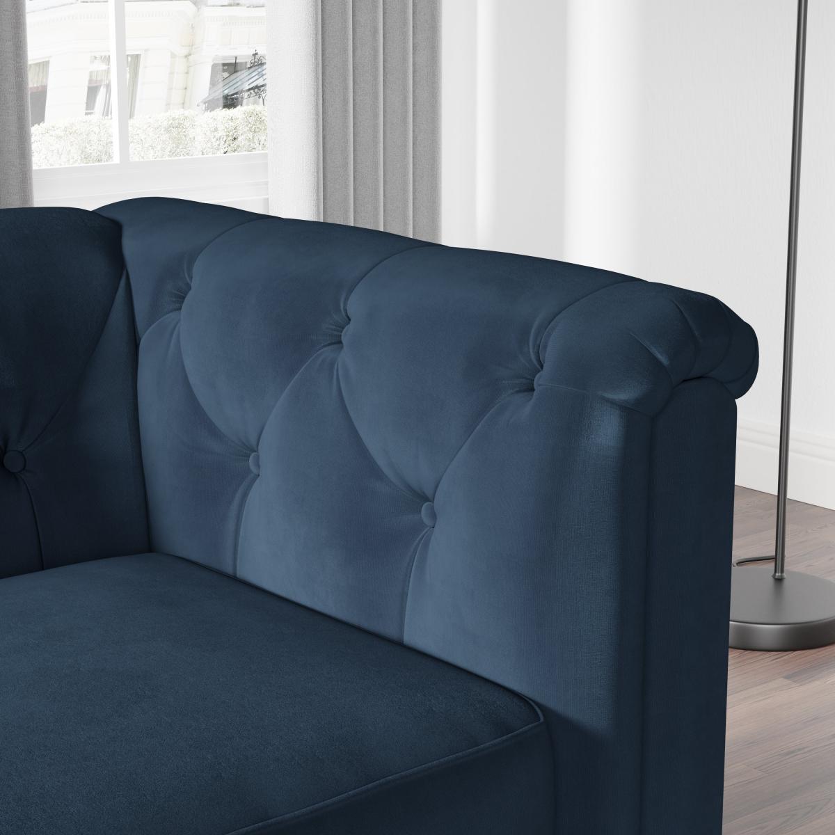 Chesterfield Opulent Velvet 3 Seater Sofa Navy Blue – image 6