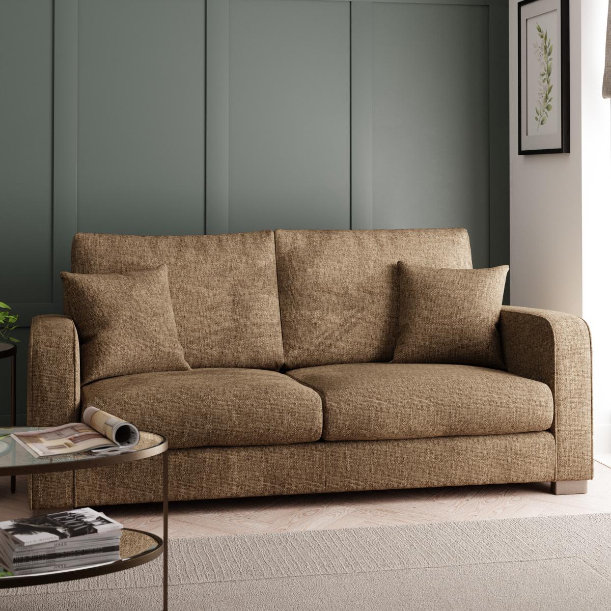 Carson Chunky Chenille 3 Seater Sofa Chunky Chenille Caramel – image 1