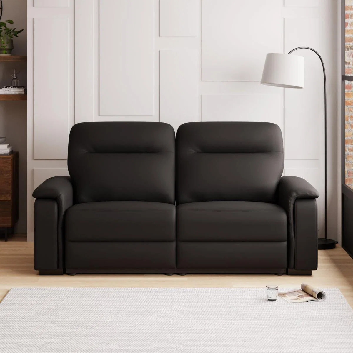 Bianca Electric Reclining 3 Seater Sofa Black – image 1