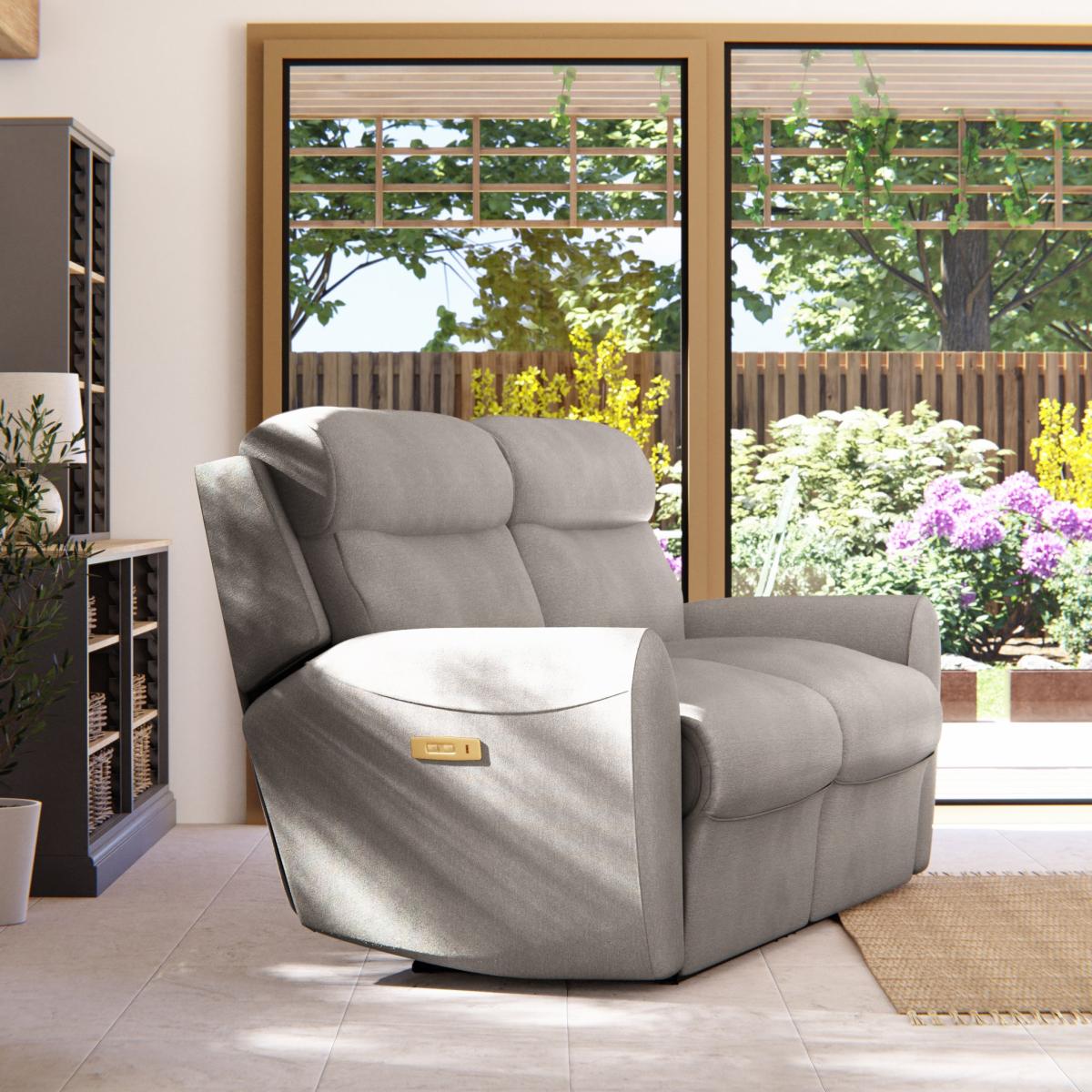 Wareham 3 Seater Power Recliner Sofa Grey Chenille – image 4