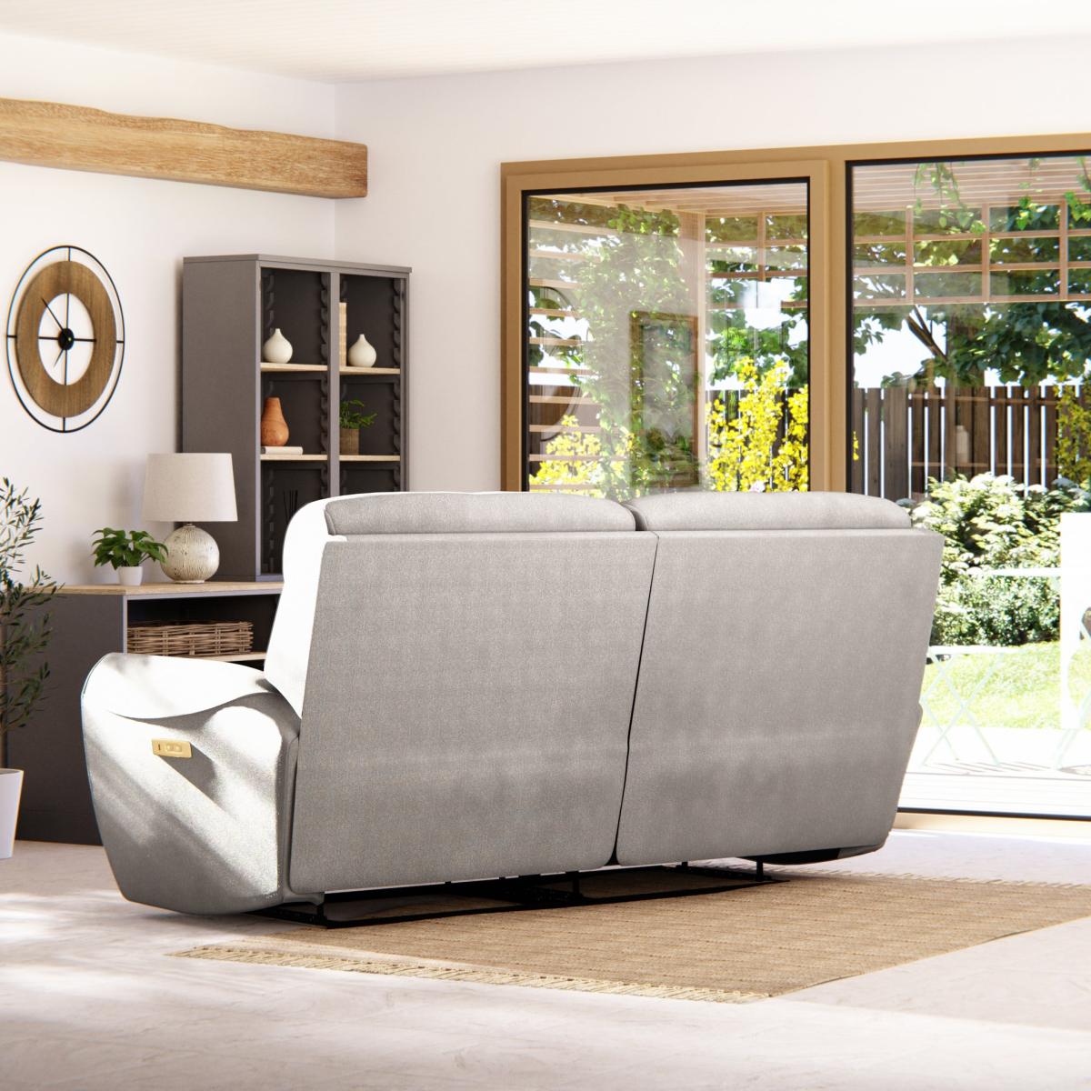Wareham 3 Seater Power Recliner Sofa Grey Chenille – image 5