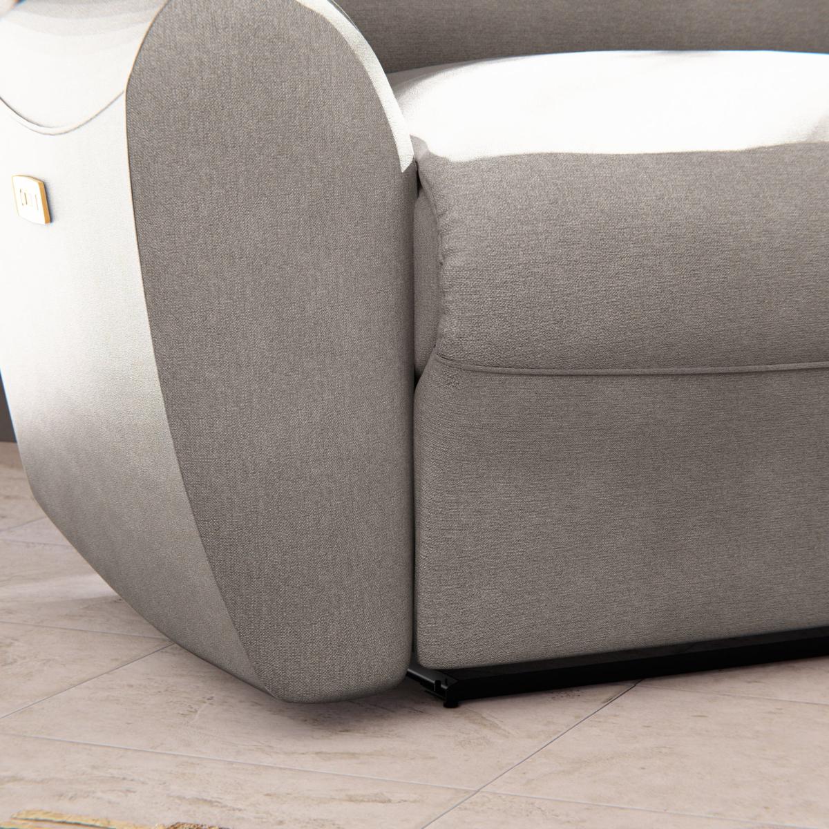 Wareham 3 Seater Power Recliner Sofa Grey Chenille – image 8
